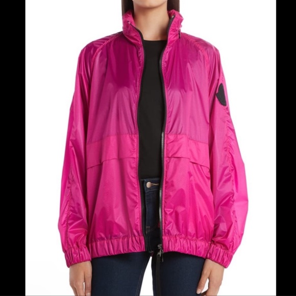 Moncler hot pink Groseille light weight jacket spring zip hooded sz 2 Medium M - Picture 3 of 11